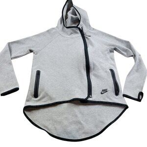 Nike Tech Fleece Hoodie Women’s XS Gray Asymmetrical Zip Jacket Flaw*